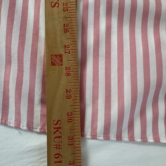 Lands' End Women's Pink & White Striped No Iron 3/4Sleeve Button Up Shirt Sz 18W - Picture 13 of 13